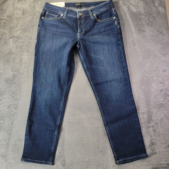 Silver Jeans Co. Womens Suki Skinny Crop Jeans 31 Blue Curvy Mid-Rise NWT Vibe - Picture 1 of 13